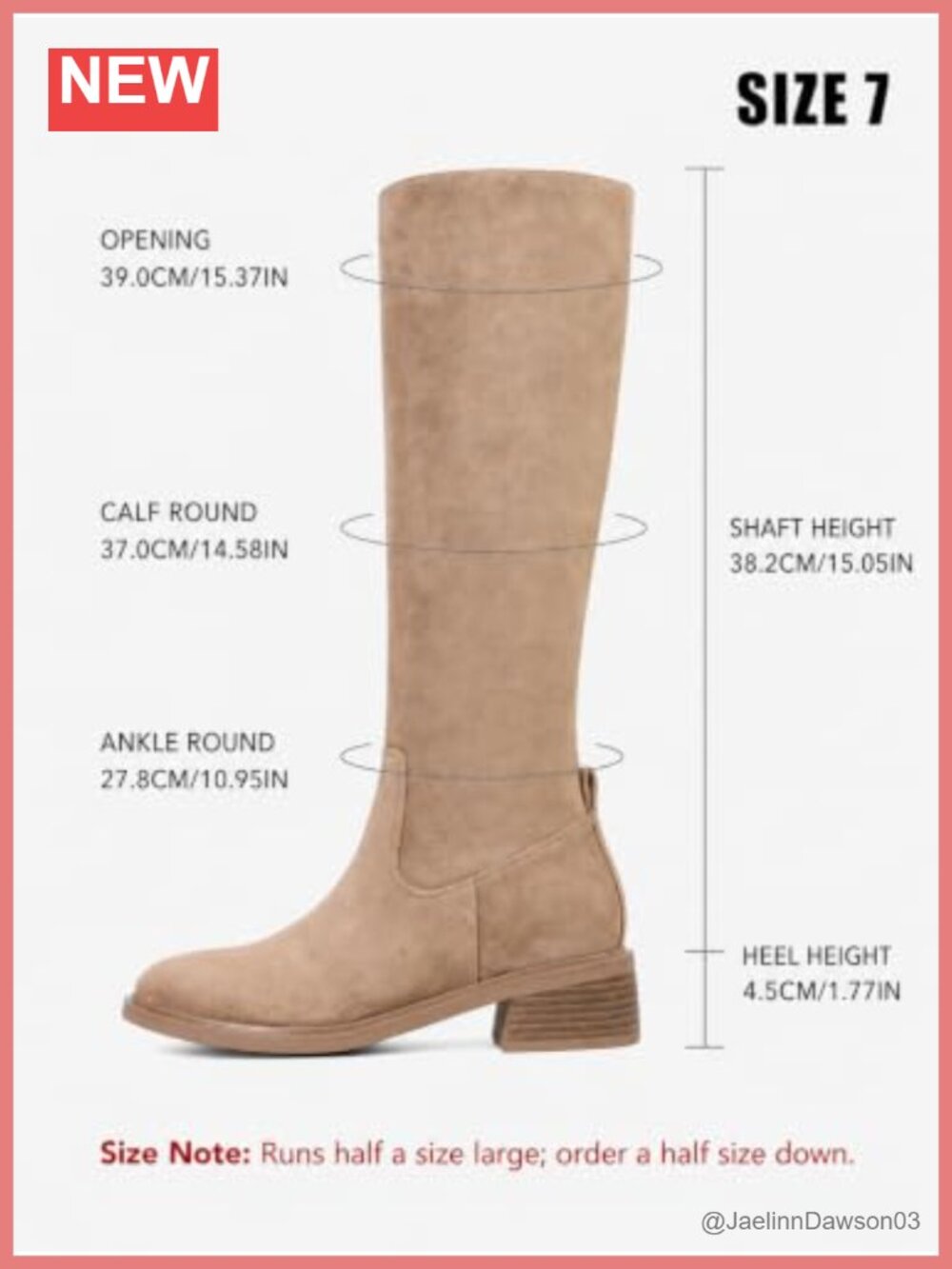 Women's Knee High Suede Boots Side Zip Round Toe Low Heel - Picture 4 of 6
